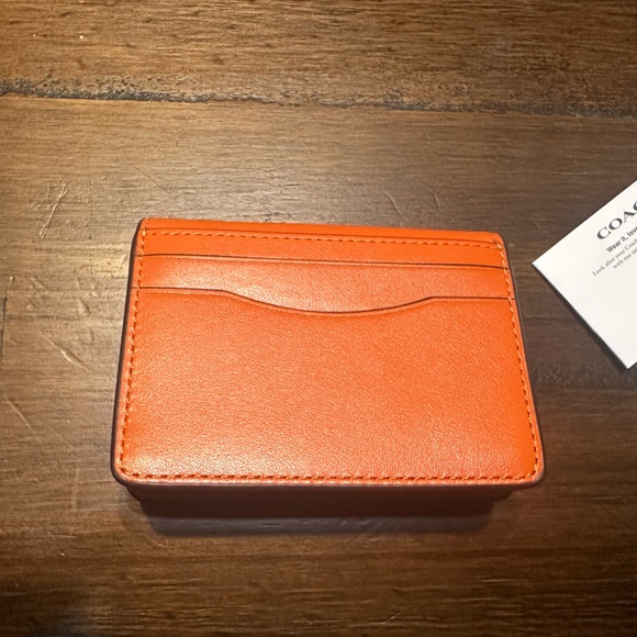 Coach Bandit card case in Sun Orange! - Picture 2 of 4